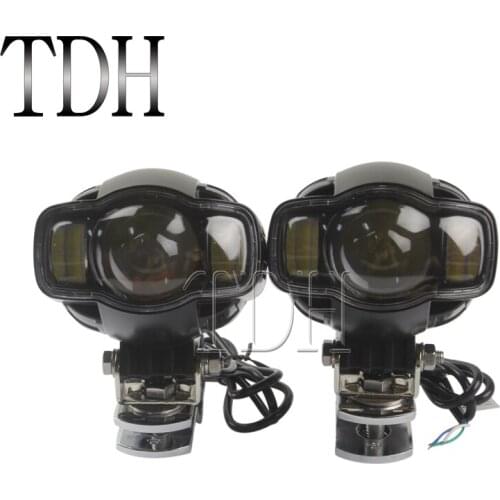 Motorcycle 20W LED Headlight Fog Light Crash Bar Clamp Bracket 1 1/2" 1 1/4" 1 1/8" Spotlight Universal for BMW Honda Yamaha