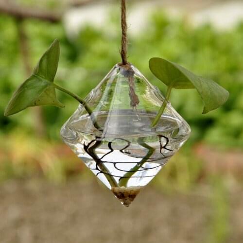 Wholesale 10pcs/lot rhombic hanging glass vase for wedding party birthday event party home party decorations with free shipping