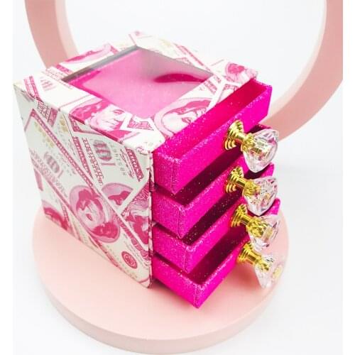 FOXYFOX Wholesale 5/10PCS 4pairs Of 25mm Mink Lash Boxes Packaging Eyelash Box Faux Cils Fake Strip Empty Case Bulk