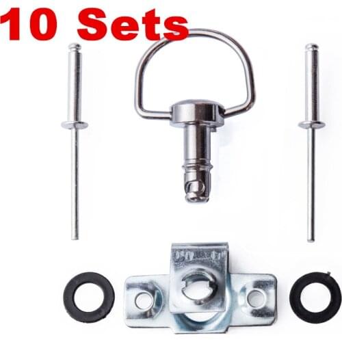 Fasteners Motorcycle Quick Release D-RING 1/4 Turn Race Fairing Fasteners Rivet 17mm 10Sets