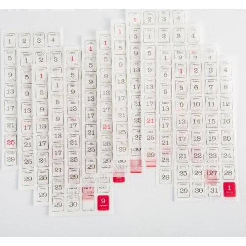 2021 Year Plan Label Sticker 365 Days Natural Year Experience Date 12 Pcs/ Set Perpetual Calendar Sticker Notebook Decoration