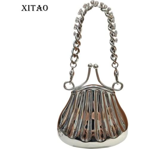 XITAO Metal Shoulder Bag Fashion New Women Niche Messenger Bag 2021 New Mini Bag Minority Elegant Solid Color Patchwork LDD2083