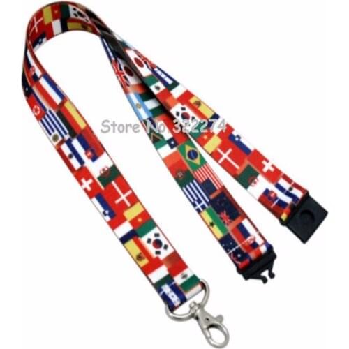 Custom 5/8" width National Flag Imprint Cheap Heat Transfer Polyester Lanyards with safety buckle Meeting Lanyards
