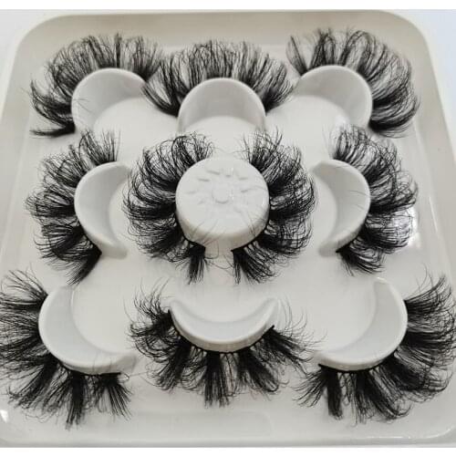 New 5 Pair 25 mm Mink Eyelashes Fluffy Lashes Dramatic Messy Long False Eyelashes Makeup Wholesale 25mm 3d Mink Lashes