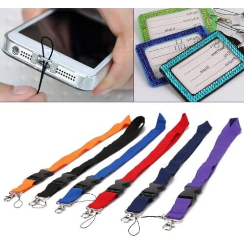 ONE Color Black Blank Plain Key Lanyard Badge ID Holders Phone Neck Straps S06 21 Dropshipping