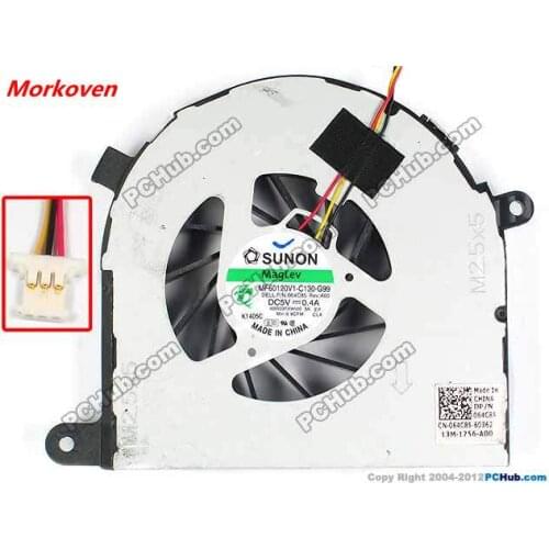 Laptop CPU cooling fan for FOR Dell Inspiron 17R N7110 64C85 FAN MF60120V1-C130-G99 DFS552005MB0T FAA0 064C85 cooler 3PIN