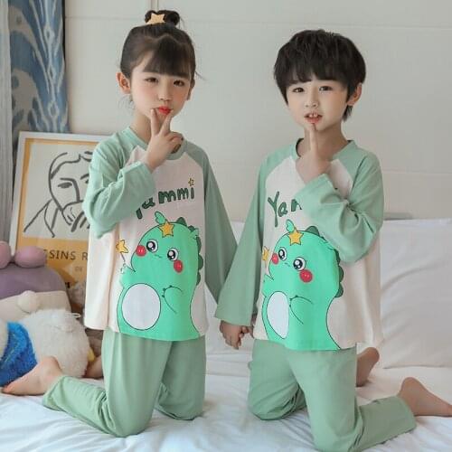 Pajamas For Teen Girls 2 Pieces Pajama 3-13Y Baby Boy Girl Sleepwear Sets Kids Children Cotton Full Sleeve Pyjamas Toddler Pjs