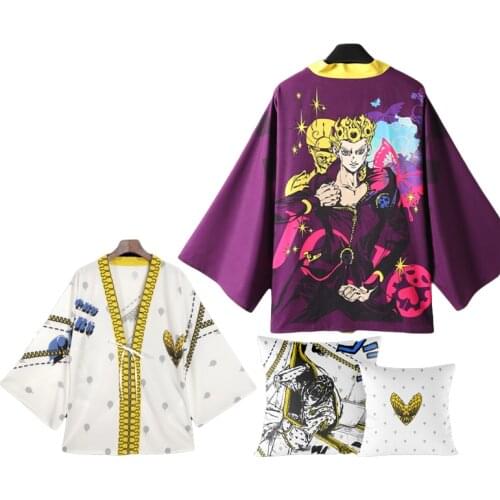 Brdwn JoJos Bizarre Adventure Unisex Giorno Giovanna Bruno Bucciarati Pillow Haori Cape Cloak