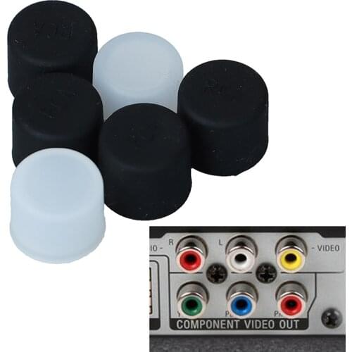 10Pcs Silicone TV Audio Video Interface Dust Plug RCA Female Protective Cover