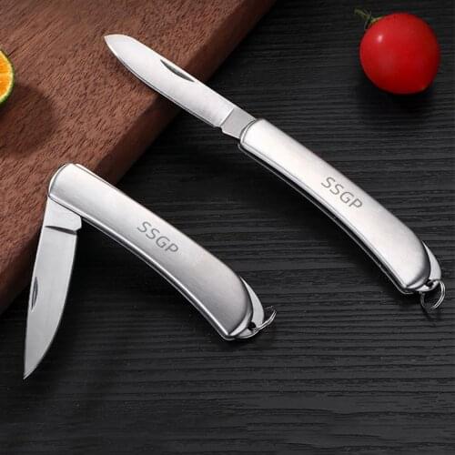Stainless Steel Folding Knife Portable Household Fruit Peeling Knife Sharp Paring Knife Kitchen Outdoor Supplies