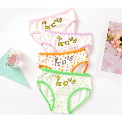 60Pc/lot Girls Briefs Cotton Panties Short Pants Cartoon Panties Girls' Underwear2-10Y
