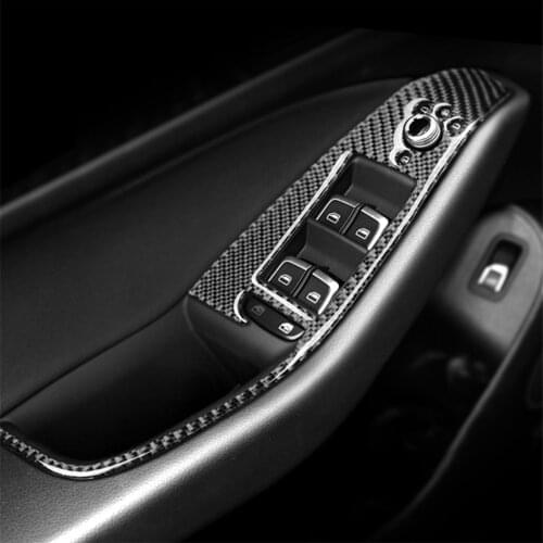 Carbon Fiber Stylish Interior Decoration Decal Inner Door Handle Frame Cover Trim For Audi Q5 SQ5 8R 2010-2018 Car Stickers