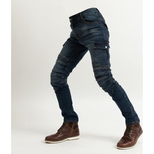 2021 four seasons new motorcycle racing pants motorcycle riding equipment anti-fall straight high elastic jeans