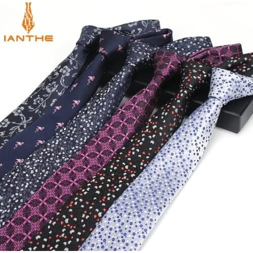 High quality mans tie 6 cm skinny ties Wedding dress neckties for men flower dot cravate business pour homme rouge slim necktie