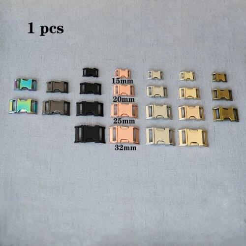1 pcs/pack 15mm 20mm 25mm 32mm Metal Belt Buckle Side Release Buckle for DIY Bag dog collar Paracord Buckles Bracelet Trinket