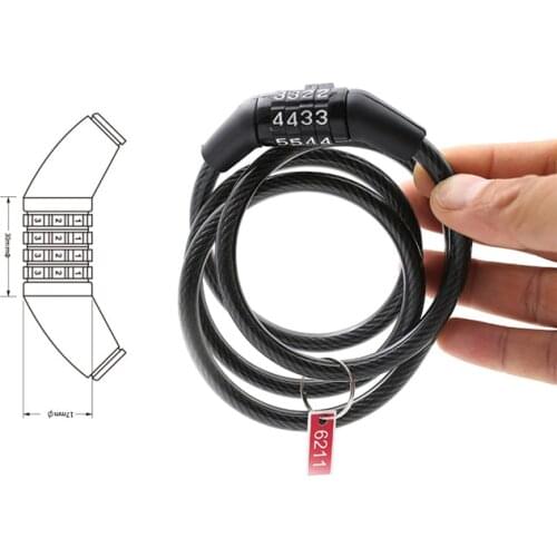 10pcs Bicycle Four-digit Password Lock Anti-theft Lock Mountain Bike Color Lock Dead Fly Bicycle Equipment Electric Motorcycle