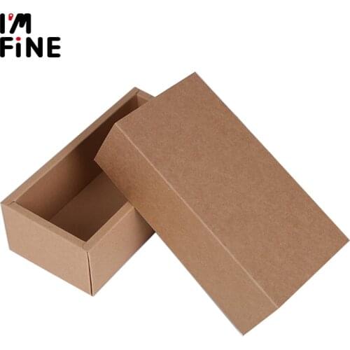 10pcs kraft paper packaging cardboard box brown small packaging gift box large paper drawer boxes gift jewelry soap candy boxes