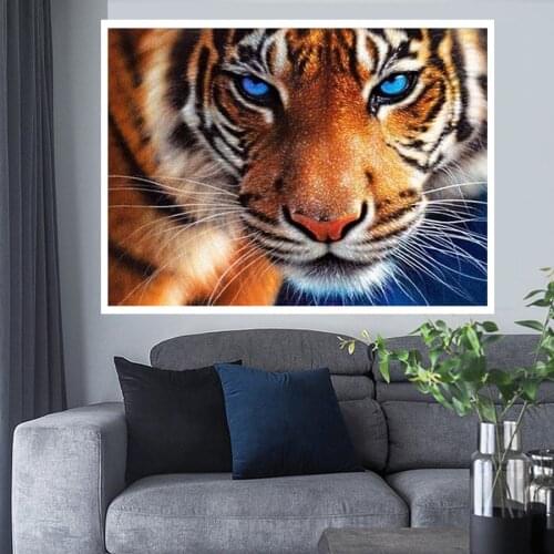 100% Full 5D Diy Daimond Painting "Colorful Tiger" 3D Diamond Painting Full Round Rhinestones Diamant Painting Embroidery Animal