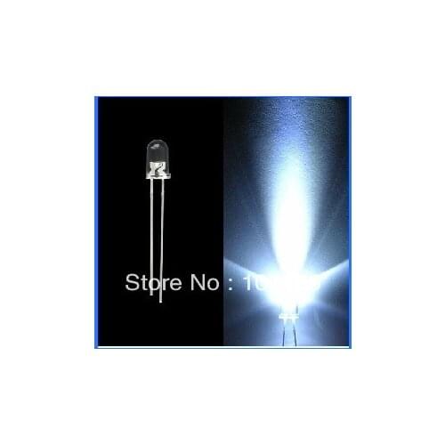 100pcs/lot free shipping!!! 3mm flashing white LED(10000 mcd)3mm blinking white flash water clear led lamp light