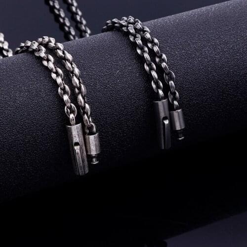 2019 Best XMAS Gifts Hip-Hop Boys Stainless Steel Necklace solid Collarbone Chain Mens boys vintage 26