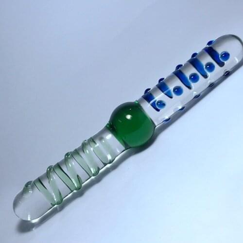 210*35mm 233g Double Head Pyrex Glass Anal Dildo Big Crystal Bead Butt Plug Fake Penis Sex Toys for Men Gay Female Masturbation