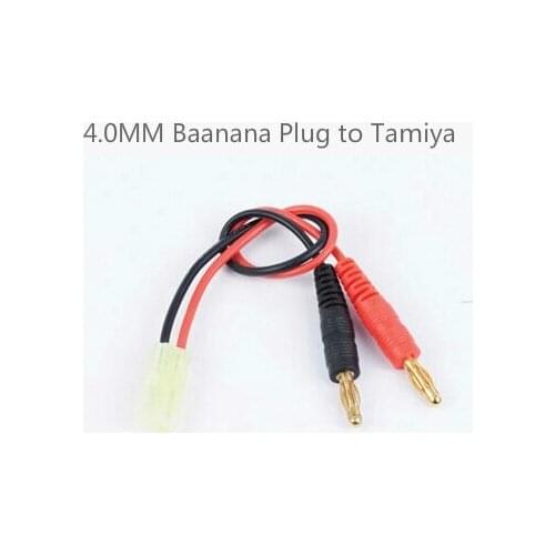 Battery Charging Cable Adapter Cable 4.0 MM Banana Plug to Small Tamiya for RC Car Heli Airplane Multirotor 2PCS/LOT