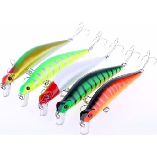 New 5pcs Minnow Fishing Lure 11cm 14.3g Fly Fishing Hooks Iscas Artificiais Hard Plastic Bait Pesca Peche Fishing Tackle