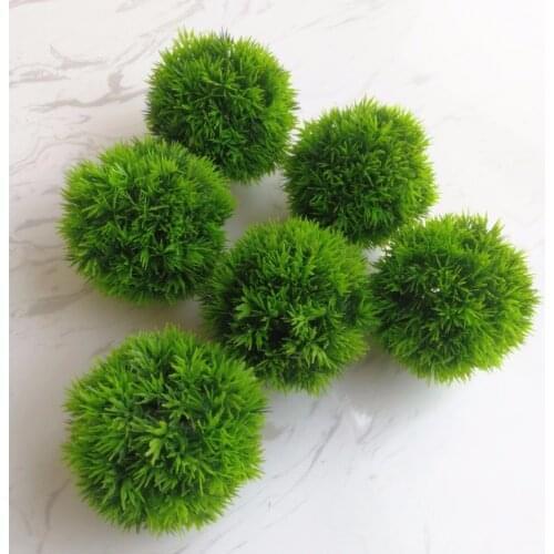 6pcs/lot Artificial Grass Ball Green Plant Plastic Green Balls 12cm/16cm Home for Decoration Wedding Floral Decoration