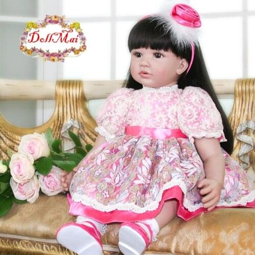 60cm Silicone Reborn Baby Doll Toys For Children Girls Bonecas 24inch Princess Babies Vinyl Toddler toddler toys doll Present