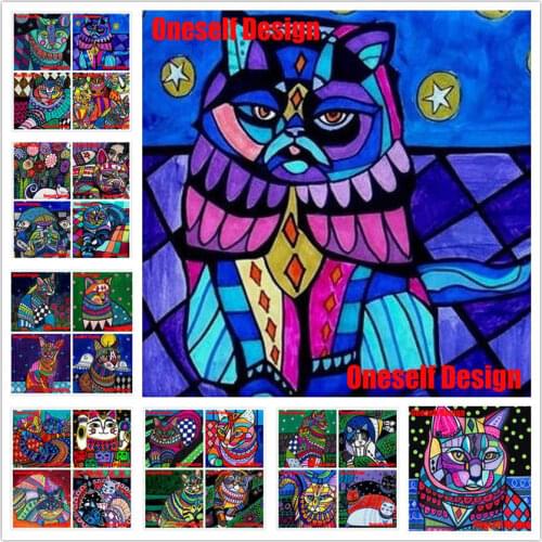 5D diamond painting Full Square/round Animal Diy diamond embroidery full set Cute Cat diamond embroidery sale beaded embroidery