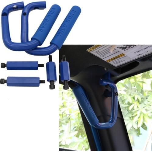 Black Grab Bar Front Hard Mount Solid Steel Wild Boar Grab Handle For Jeep Wrangler Rubicon JK 2 & 4 Door 2007-2016