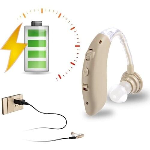BT Digital Rechargeable Hearing Aid for The Elderly Hearing Loss Sound Amplifier Ear Care Tools 2 Color Adjustable Hearing Aids