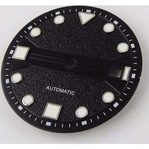 31mm Black Stainless Steel Wristwatch Watch Dial Date Display for MIYOTA 8215 MINGZHU 3813