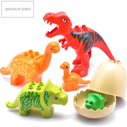 Education Assembly Big Building Blocks Jurassic Dinosaur Model supplement Accessories Compatible Duplos child Durable Toys Gift