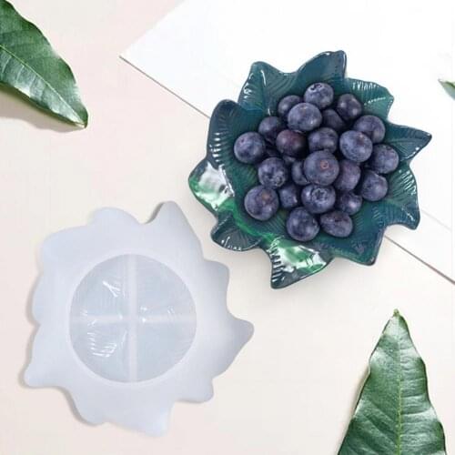 Leaf Dish Mold DIY Non-stick Silicone Resin Epoxy Leaf Fruit Tray Mould Jewelry Storage Box Home Decor