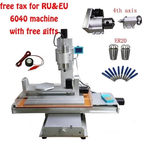 3 4 5 axis 6040 cnc router engraving milling machine with 2.2KW spindle USB Ball Screw CNC Pillar Type for Wood Aluminum Metal