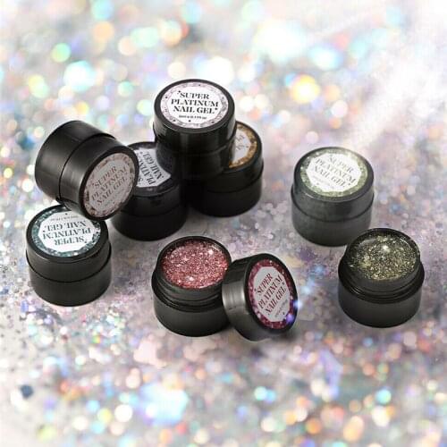 Gel Nail Polish Super Shining Platinum Paint Nail Gel Varnish Semi Permanent Hybrid Nail Art Led Gel Polish