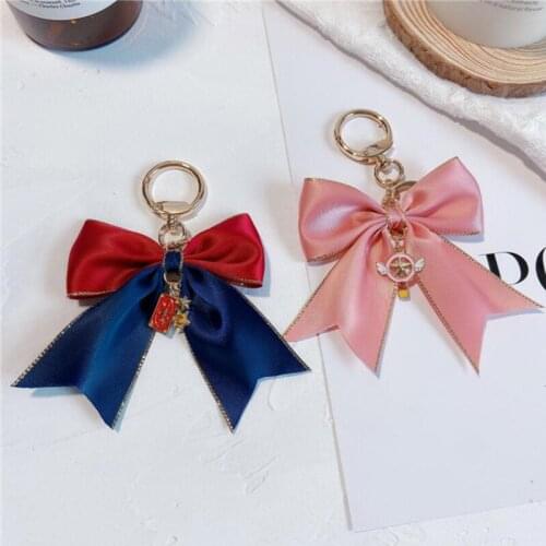 Korean Version Bowknot Keychain Cute Beautiful Girl Small Gift Bag Pendant New Car Keychain Pendant