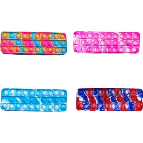 Creative Bubble Pencil Case Rectangular Press Bubble Decompression Pencil Case Kit Study Stationery Storage Bag