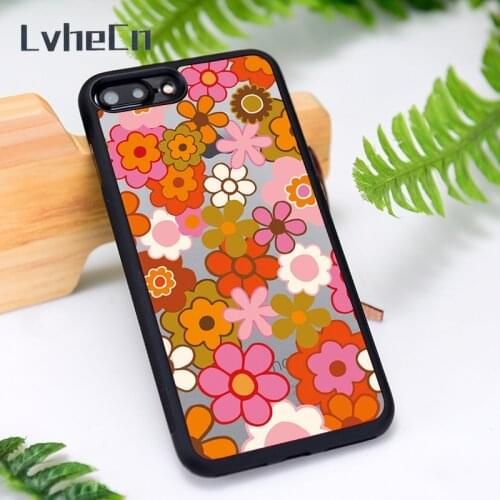 LvheCn Silicone Rubber Phone Case Cover for iPhone 6 6S 7 8 Plus X XS XR 11 12 Mini Pro Max Flower Power