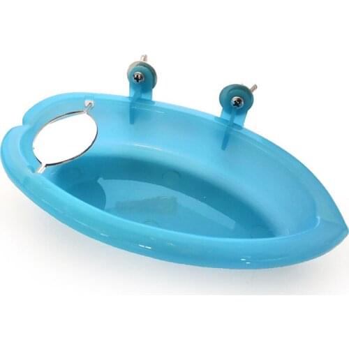 Pets Small Birds Toy Parrot Bathtub with Mirror Bath Shower Cleaning Bowl STTA889