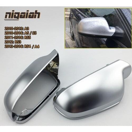 B8.5 Matte Chrome Mirror Covers for Audi A3 2010-2013 A5 S5 10-16 RS5 11-16 RS3 2012 A4 RS4 2013-16 B8.5 Rearview Mirror Caps