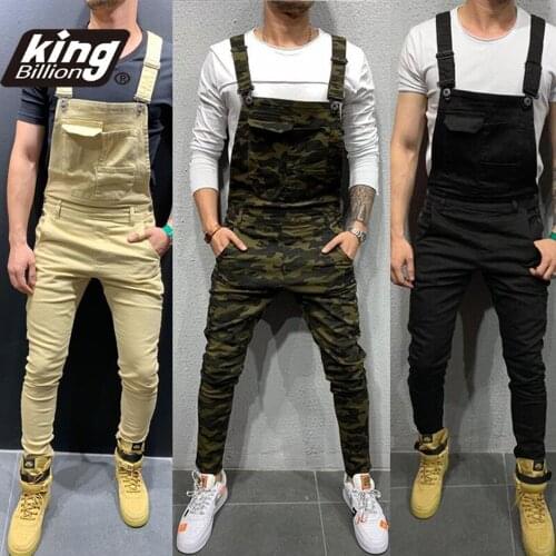 2021 KB Fashion Mens Ripped Jeans Jumpsuits Ankle Length Letter printing Distressed Denim Bib Overalls For Men Suspender Pants