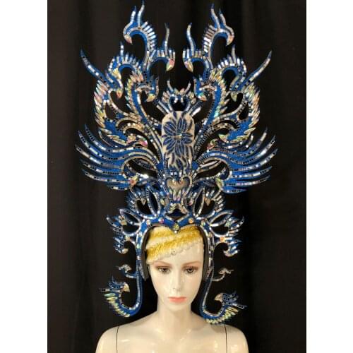 FASHIONABLE AND EXQUISITE HEADDRESS FEATHERS SAMBA DANCE CARNIVAL HALLOWEEN PARTY LATIN DANCE BAR PERFORMANCE HAT MASQUERADE