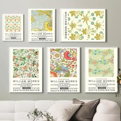 William Morris Century Exhibition Flower Wall Art Canvas Painting Nordic Posters And Prints Wall Pictures For Living Room Decor