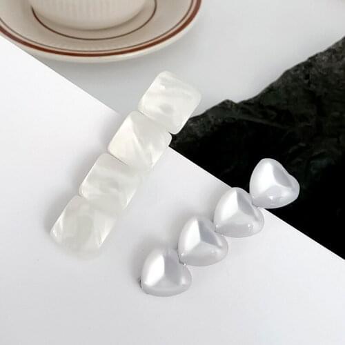 New Women Elegant Geometric Square Heart Opal Stone Hair Clips Girls Sweet Barrettes Hairpins Headband Fashion Hair Accessories