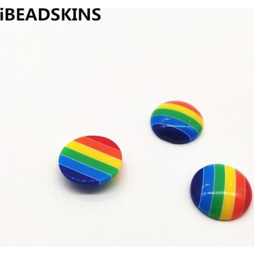 New arrival!100pcs Rainbow color Resin solid Flat back round beads for Earring accessories, parts,Hair clip accessories Findings