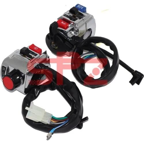 12V 7/8" 22mm handle switch horn turn signal light start switch left and right set of switch assembly
