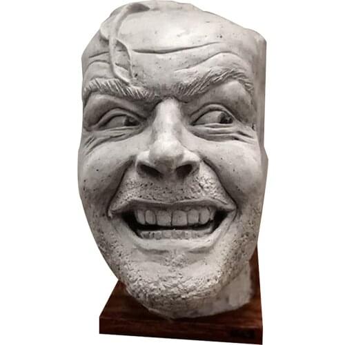 Resin Mischief Human Face Bookends Bookstand Sculpture Bookshelf Decor Supplies Home Decoration Accessories Without Wood Base