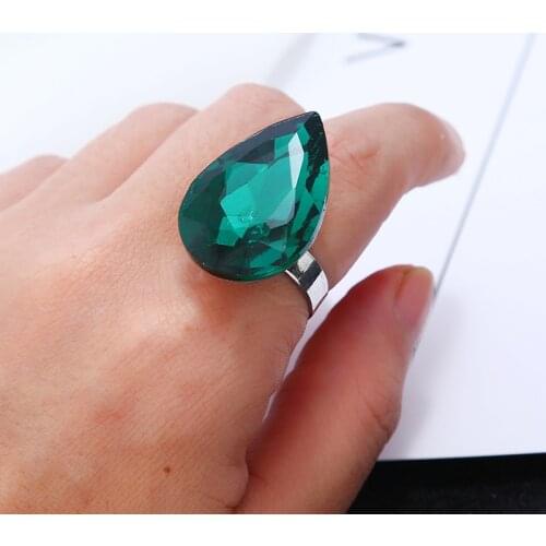 Exaggerated Drop-Shaped Chunky Big Adjustable Wedding Rings for Women Men Fashion Jewelry